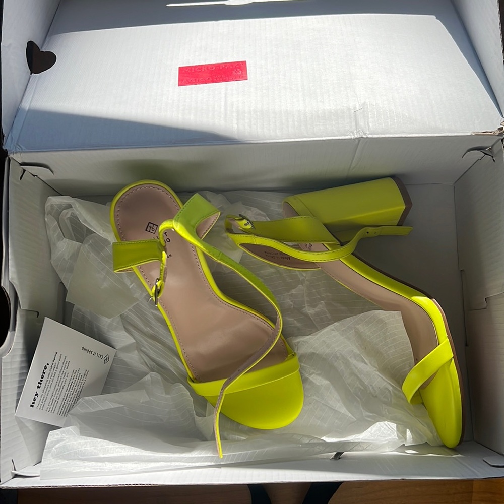 Neon yellow heels